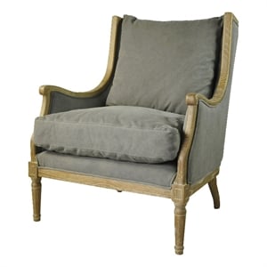 American Home Classic Warren 19&quotH Chair in Frost Gray Linen