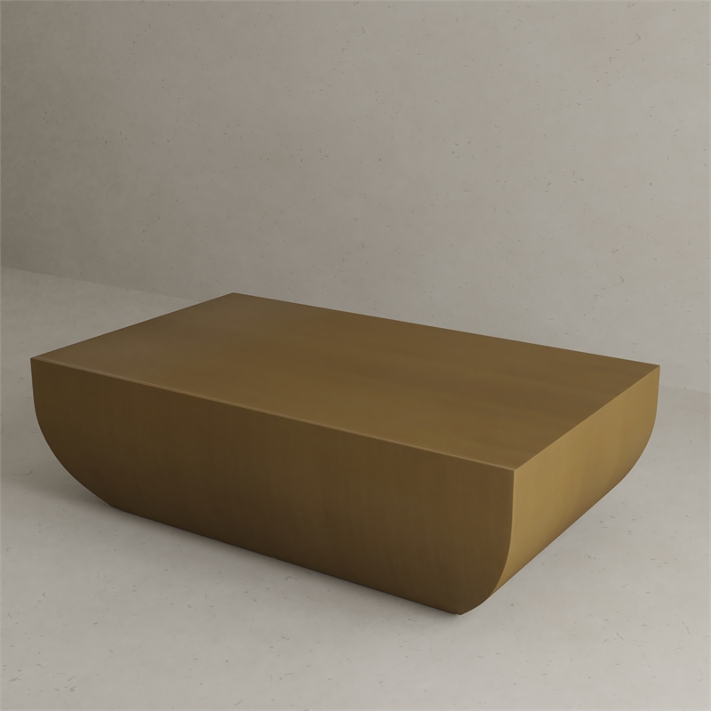 American Home Classics Spencer Modern Stainless Steel Coffee Table in Brass