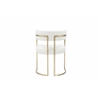 Fur Dining Chair in Brushed Gold and Ivory Boucle