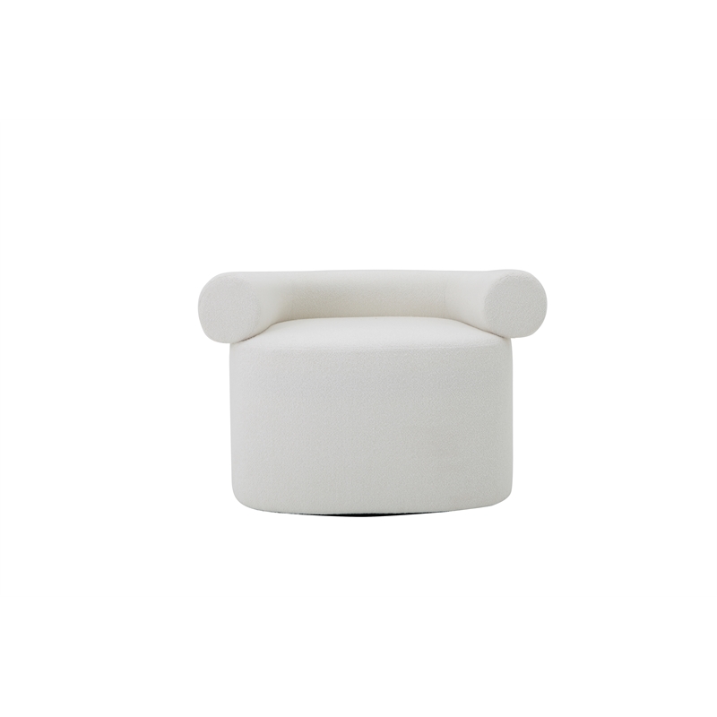 Pampa Swivel Chair in Ivory Boucle