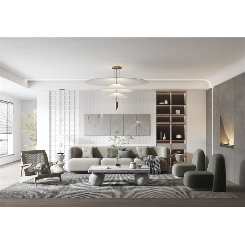 Dani Rectangle Coffee Table Medium In Light Grey Concrete