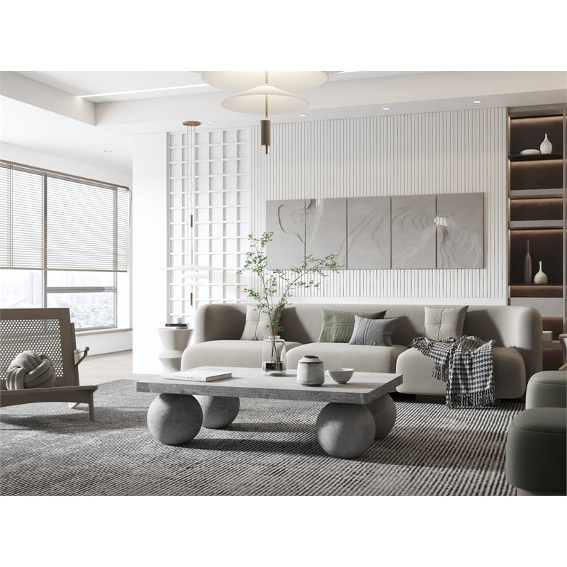 Dani Rectangle Coffee Table Medium In Light Grey Concrete