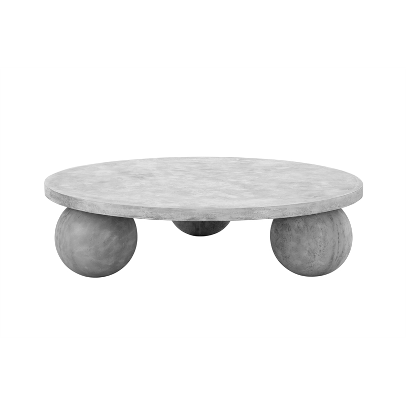 Dani Round Coffee Table Large In Light Grey Concrete