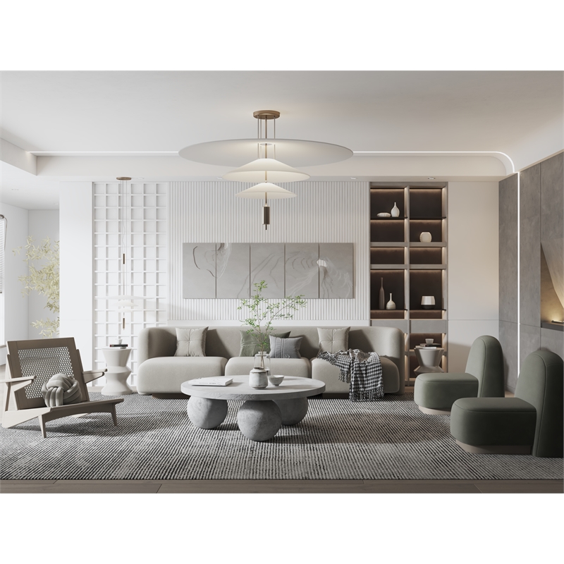 Dani Round Coffee Table Medium In Light Grey Concrete