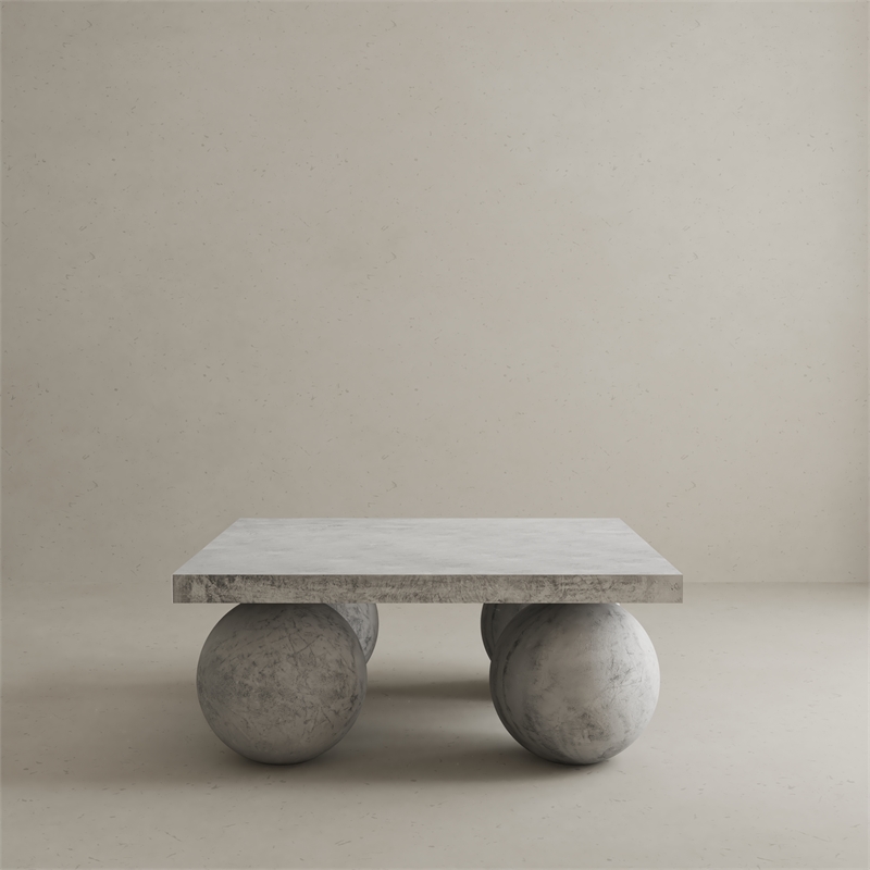 Dani Square Coffee Table Small In Light Grey Concrete