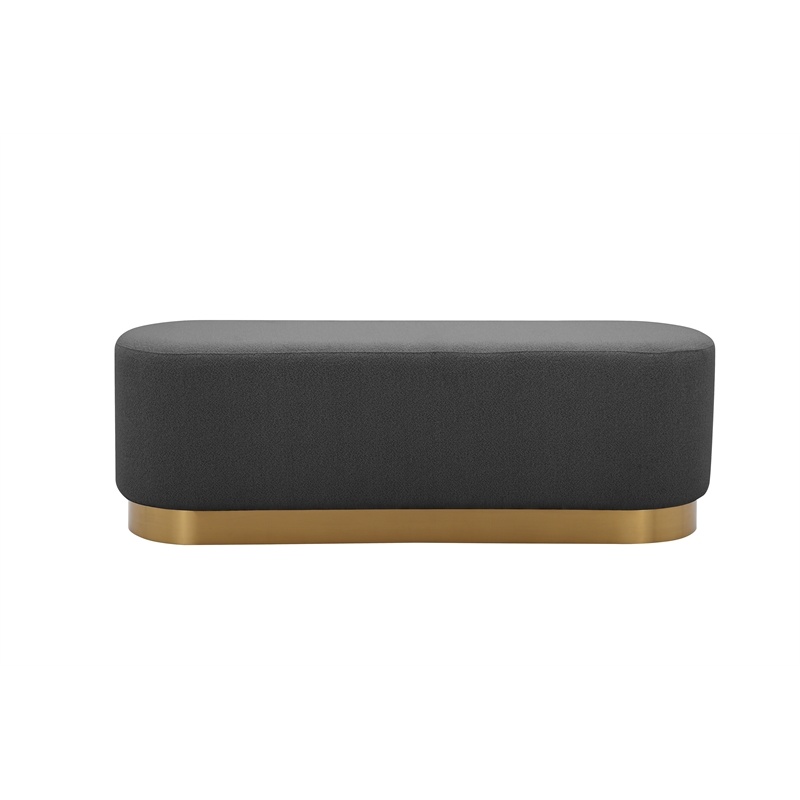 Century Bench in Champagne Gold and Black Boucle