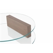 American Home Classic Brick Round Glass/Wood Coffee Table in Ash/Clear