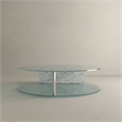 American Home Classic Brick Round Glass/Marble Coffee Table in White/Clear
