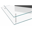 American Home Classic Brick Glass Coffee Table w/ Rectangle Wood in Black/Clear
