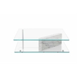 American Home Classic Brick Rectangle Glass/Marble Coffee Table in White