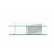 American Home Classic Brick Rectangle Glass/Marble Coffee Table in White