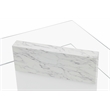 American Home Classic Brick Rectangle Glass/Marble Coffee Table in White