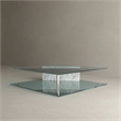 American Home Classic Brick Rectangle Glass/Marble Coffee Table in White