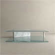 American Home Classic Brick Rectangle Glass/Marble Coffee Table in White