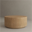 American Home Classic Dax Wood Coffee Table with Brass Base in Ash