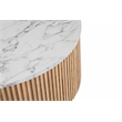 American Home Classic Finn Faux Marble & Wood Coffee Table in White/Ash