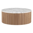American Home Classic Finn Faux Marble & Wood Coffee Table in White/Ash