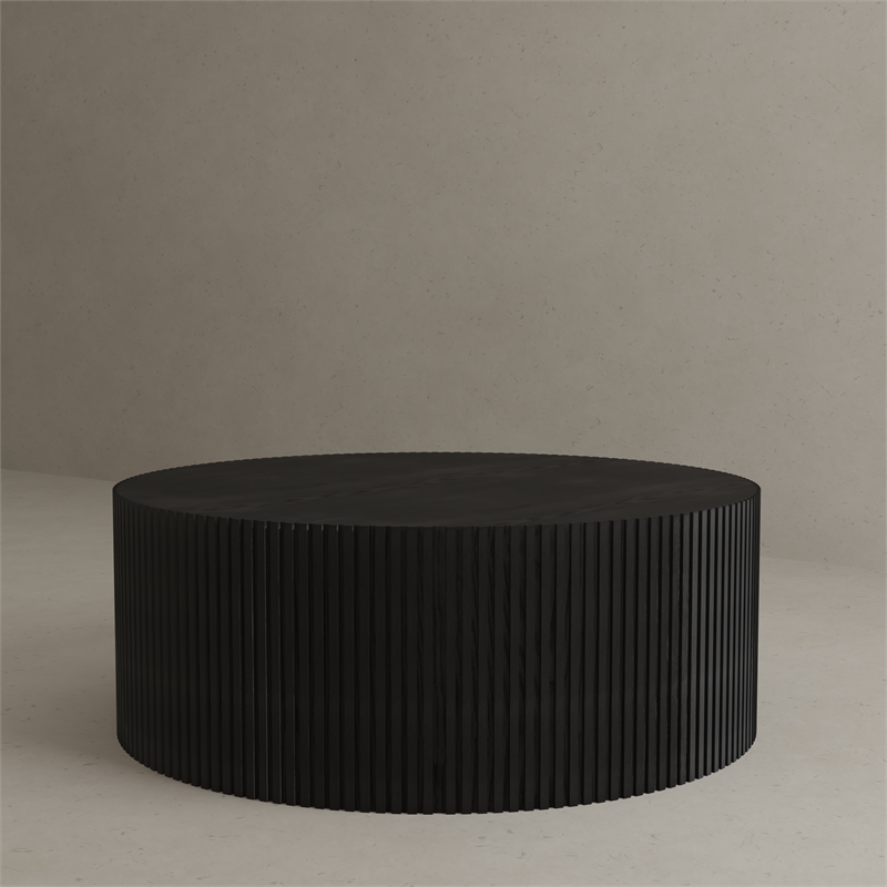 American Home Classic Finn Modern Solid Wood Coffee Table in Black