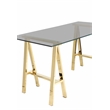 Brady Small Dining Table Gold with Tinted Glass