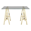 Brady Dining Table Extra Small Gold with Tinted Glass