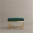 Sophia Stool in High Polish Gold and Green Velvet