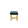 Sophia Stool in High Polish Gold and Green Velvet
