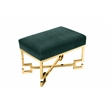 Sophia Stool in High Polish Gold and Green Velvet