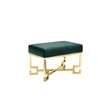 Sophia Stool in High Polish Gold and Green Velvet