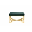 Sophia Stool in High Polish Gold and Green Velvet