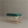 Sophia Stool in High Polish Gold and Green Velvet