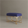 Sophia Stool in High Polish Gold and Navy Velvet