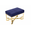 Sophia Stool in High Polish Gold and Navy Velvet