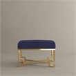 Sophia Stool in High Polish Gold and Navy Velvet
