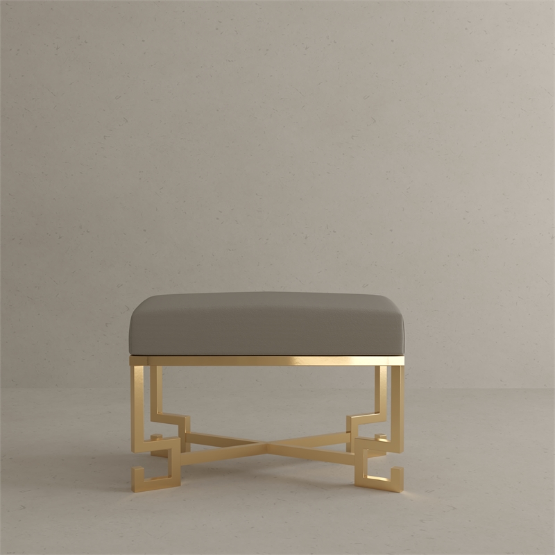 Sophia Stool in High Polish Gold and Sand PU