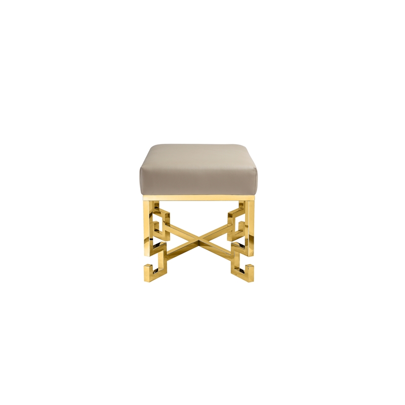 Sophia Stool in High Polish Gold and Sand PU