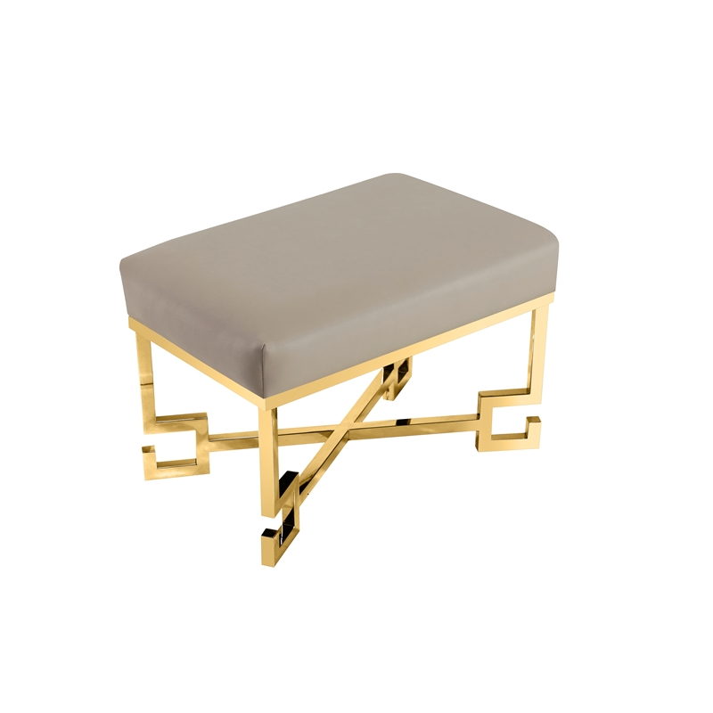 Sophia Stool in High Polish Gold and Sand PU