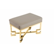 Sophia Stool in High Polish Gold and Sand PU