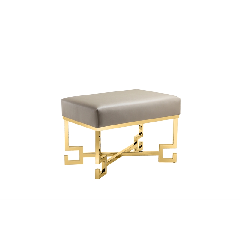 Sophia Stool in High Polish Gold and Sand PU