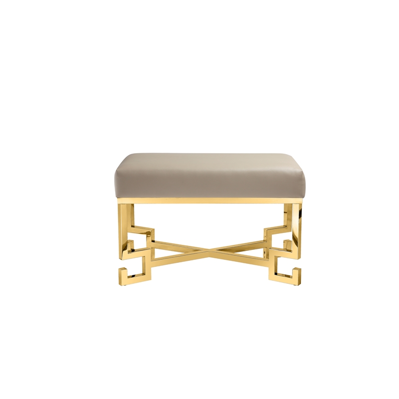 Sophia Stool in High Polish Gold and Sand PU
