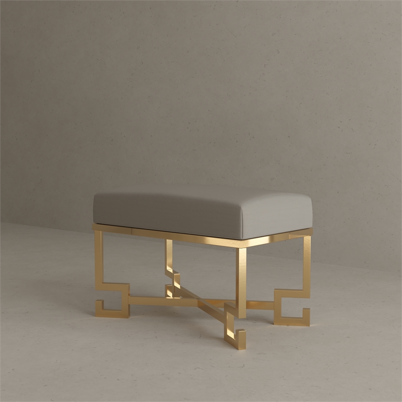 Sophia Stool in High Polish Gold and Sand PU