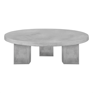 Ella Round Coffee Table Medium In Light Gray Concrete