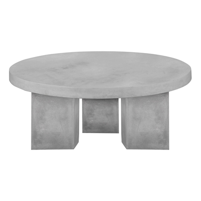 Ella Round Coffee Table Small In Light Gray Concrete