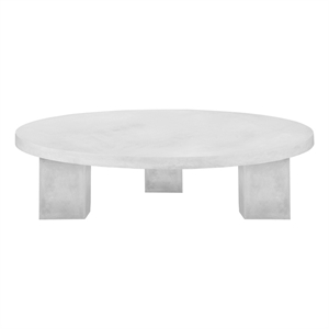 American Home Classic Ella Round Coffee Table Large In Ivory Concrete