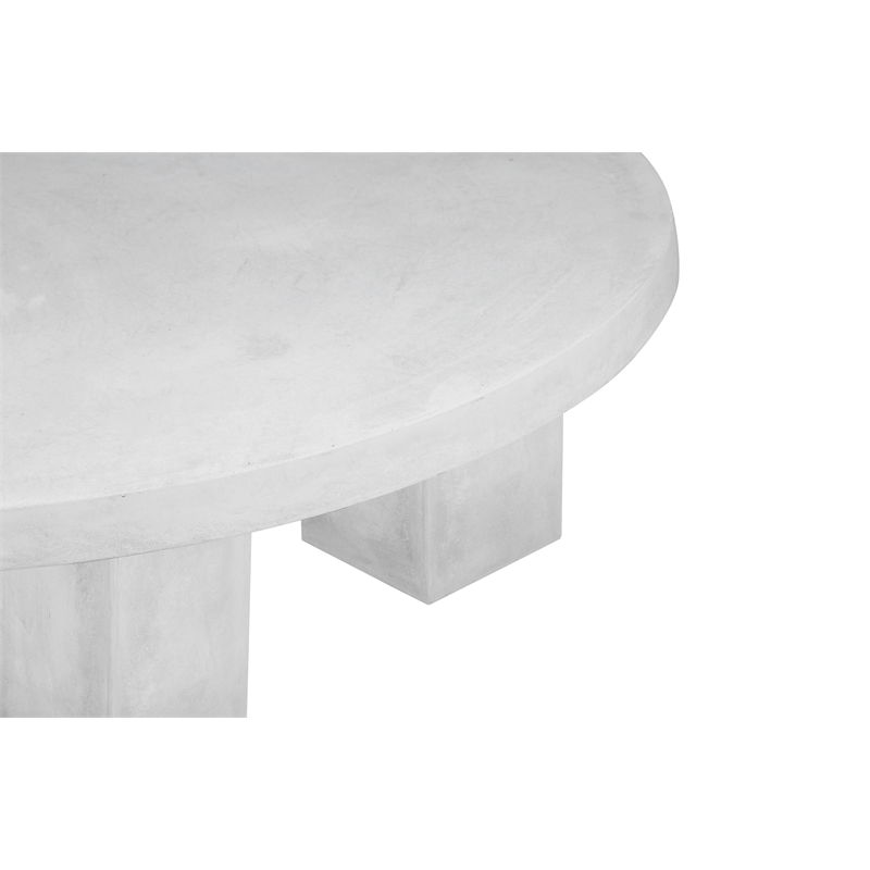 American Home Classic Ella Round Coffee Table Small In Ivory Concrete