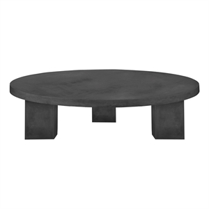 Ella Round Coffee Table Large in Black Concrete