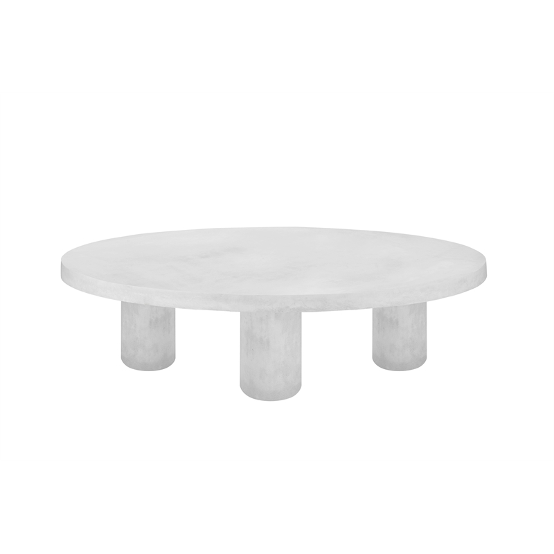 Nat Round Coffee Table Large In Ivory Concrete
