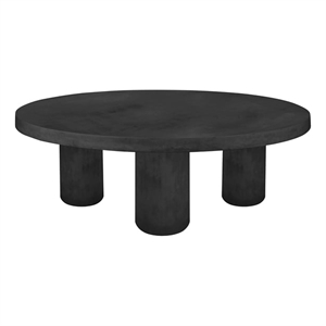 Nat Round Coffee Table Large In Black Concrete