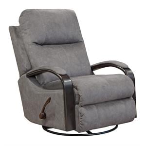 Thomas Swivel Glider Recliner in Graphite Gray Polyester Fabric