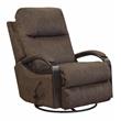 Thomas Swivel Glider Recliner in Chocolate Brown Polyester Fabric
