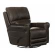 Samuel 360 Degree Swivel Glider Recliner in Chocolate Brown Leather